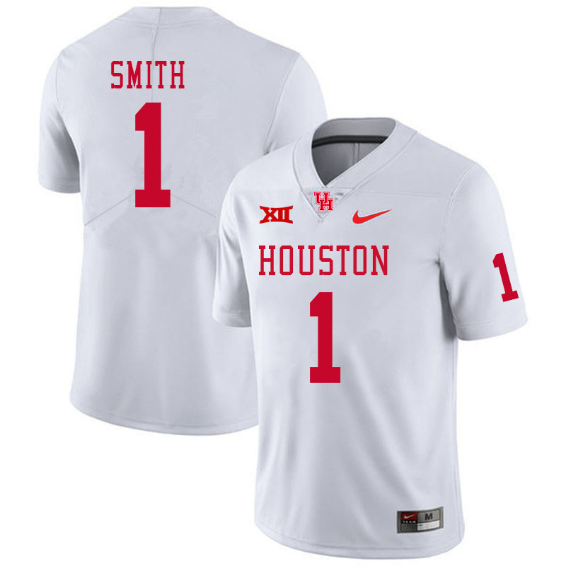 Men #1 Donovan Smith Houston Cougars Big 12 XII College Football Jerseys Stitched-White
